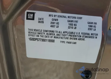 2006 Cadillac Cts Hi Feature V6 from USA, damaged, VIN 1G6DP577360118990